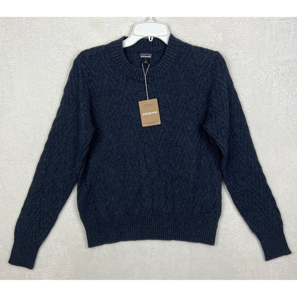 Patagonia Wool Sweater Womens Small New Blue Crewneck Pullover